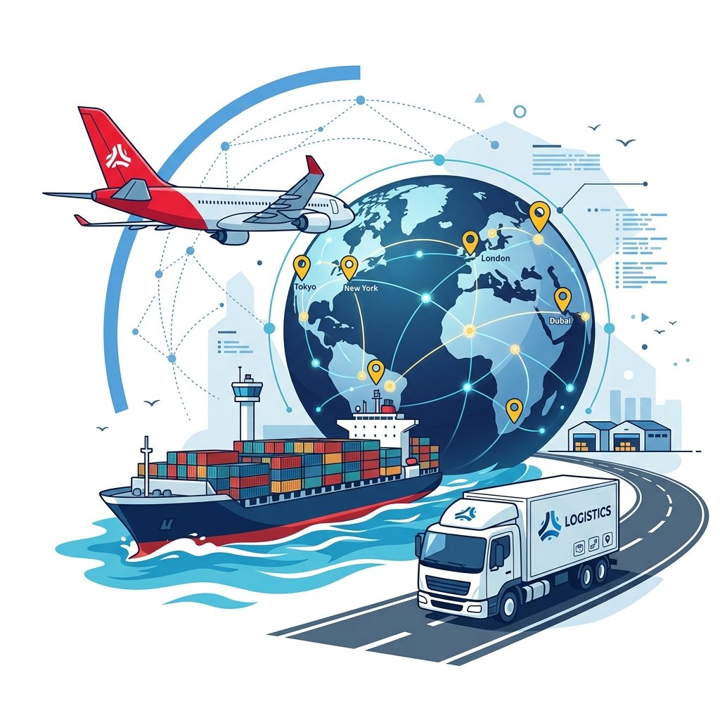 SA International Courier Logistics Illustration
